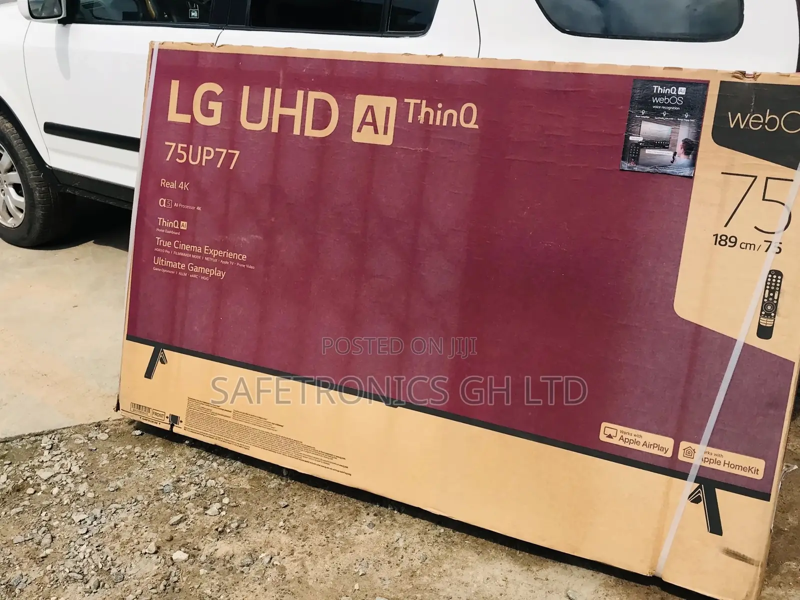 LED Smart Black UHD 75 Inches LG Glossy Electric UP77 Tv