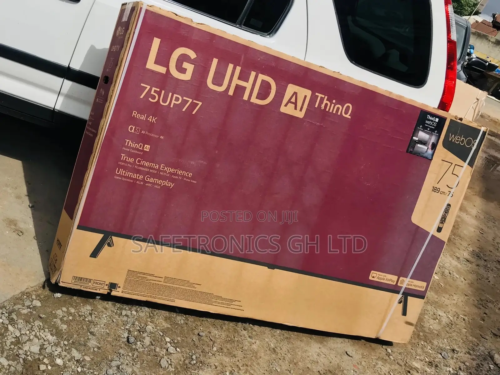 LED Smart Black UHD 75 Inches LG Glossy Electric UP77 Tv