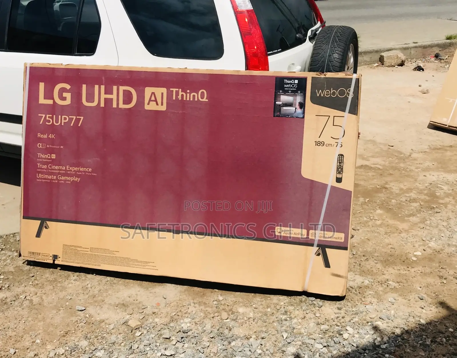 Black Smart Electric LG 75 Inches UP77 UHD Glossy LED Tv
