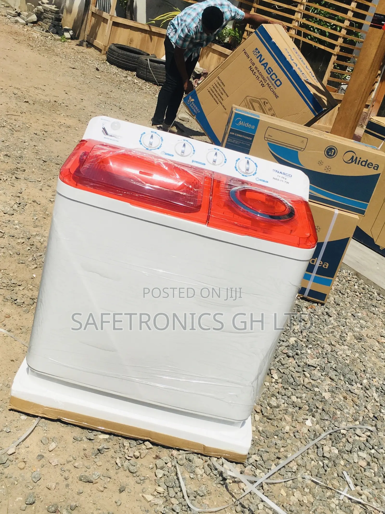 Nasco Topload Semiautomatic 11kg Red/White Washingmachine