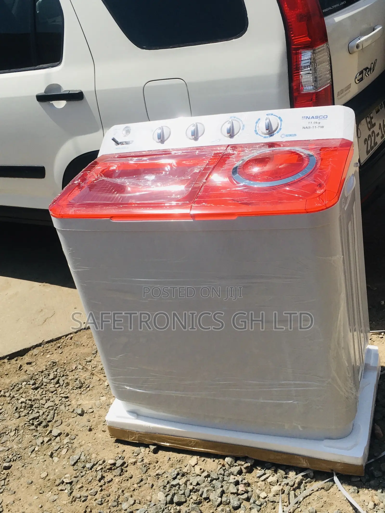 White/Red Topload Washingmachine 11KG Nasco Semiautomatic
