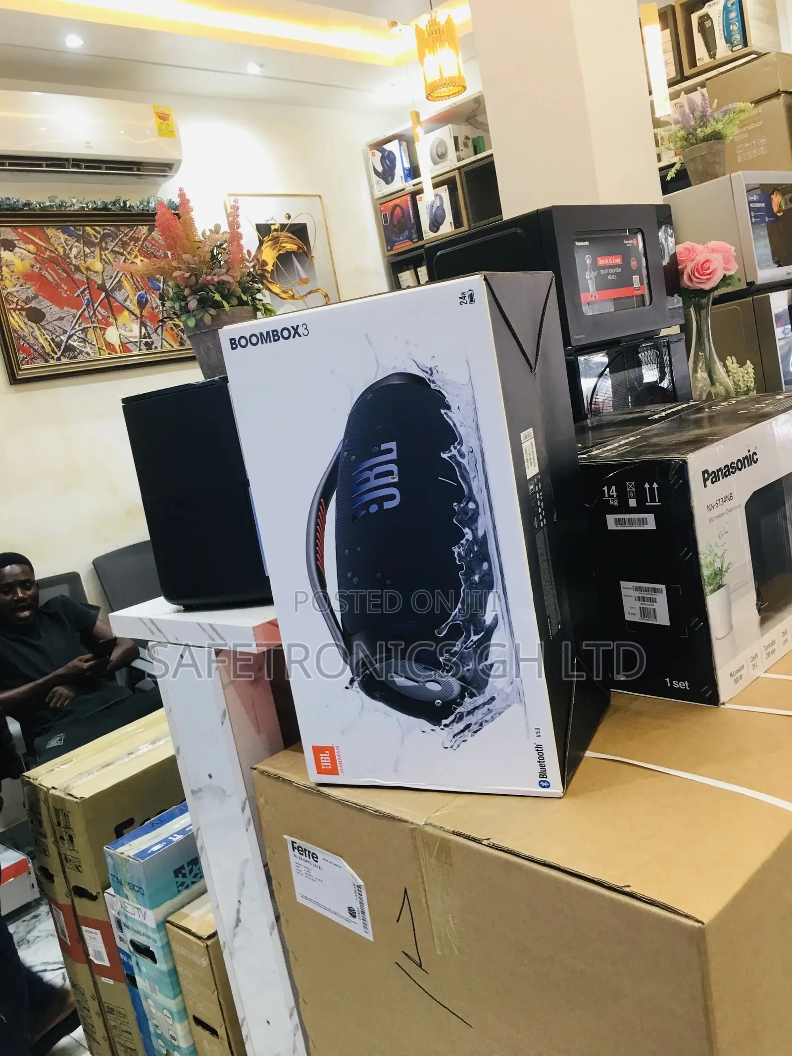 Durable JBL Boombox3 Bluetooth Wireless Black Speaker