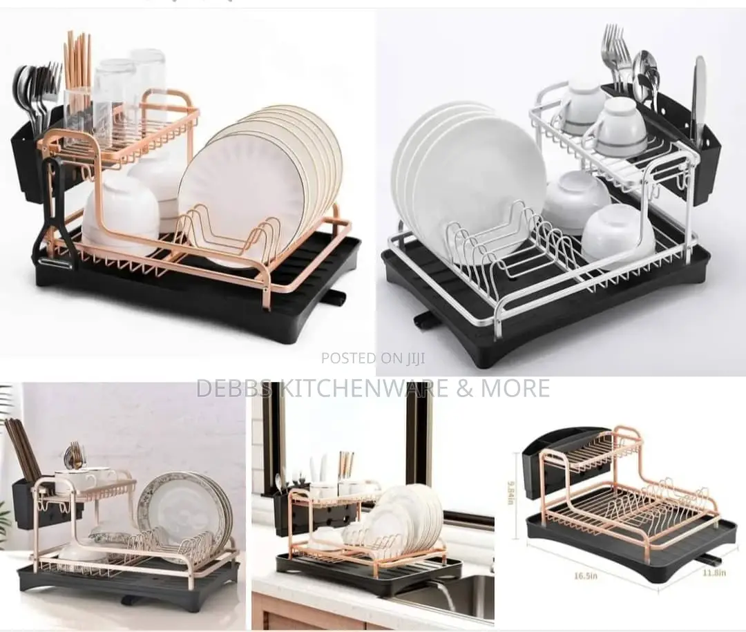 Rust Proof Dish Drying Stand -With Sponge Holder Drainage