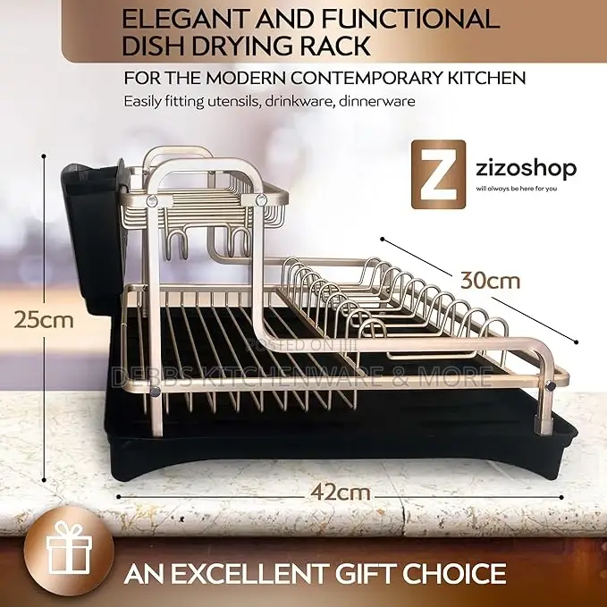 Rust Proof Dish Drying Stand -With Sponge Holder Drainage