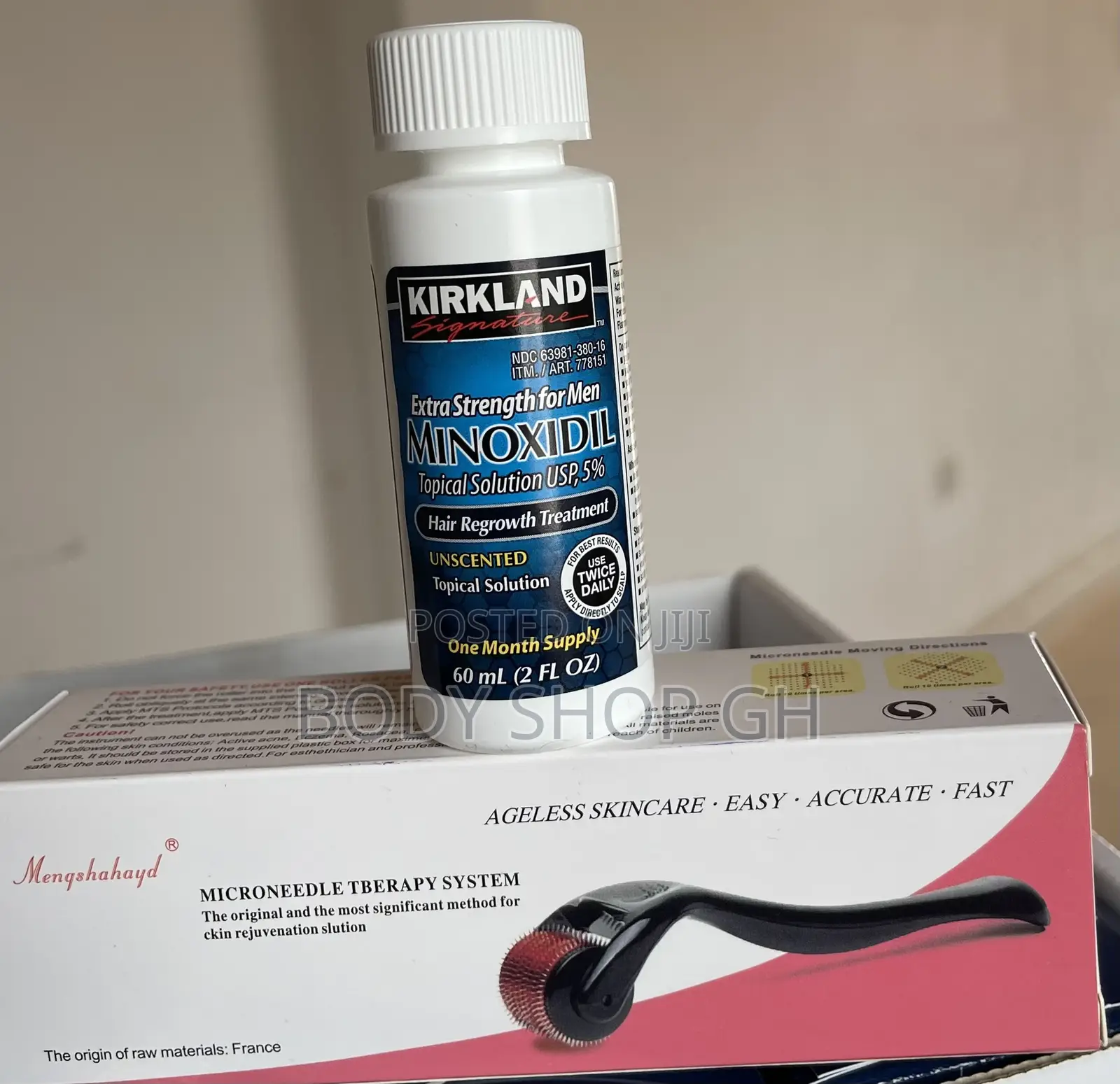 Undiluted Kirkland Minoxidil Derma Roller [Beard +Hairline]