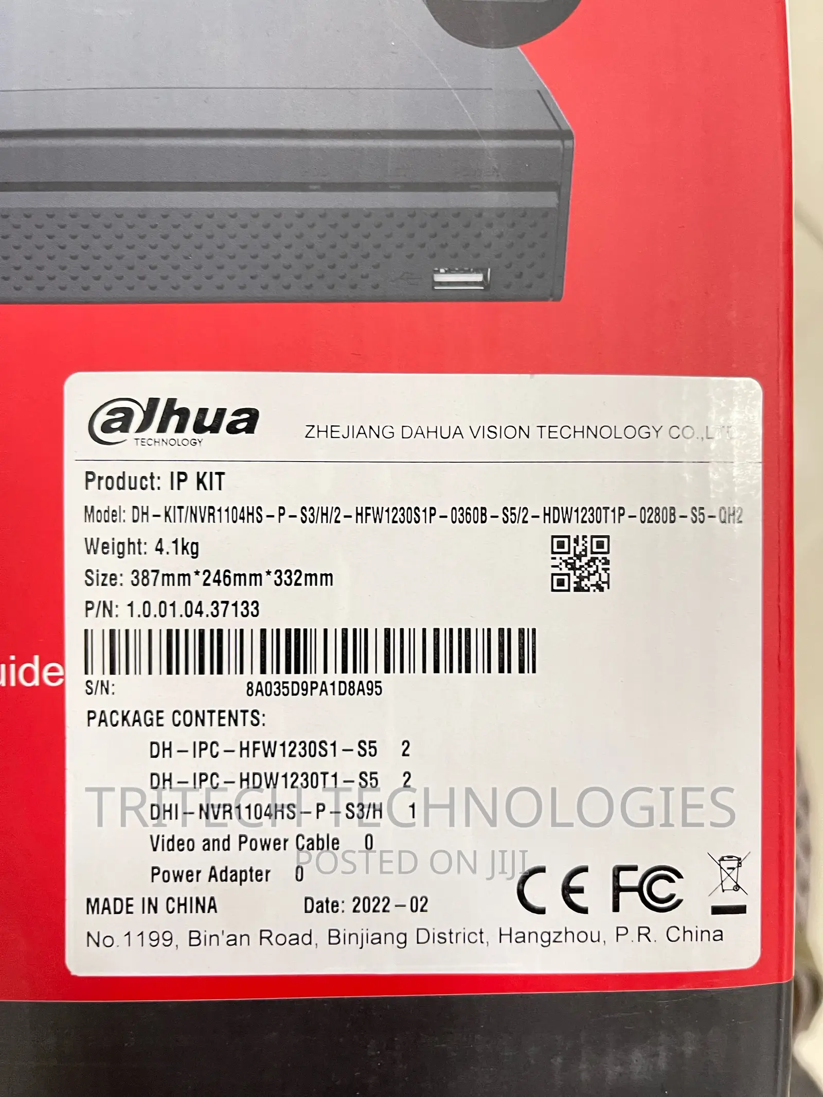 Dahua 4ch Kit Network Security System (NVR and IP Camera)