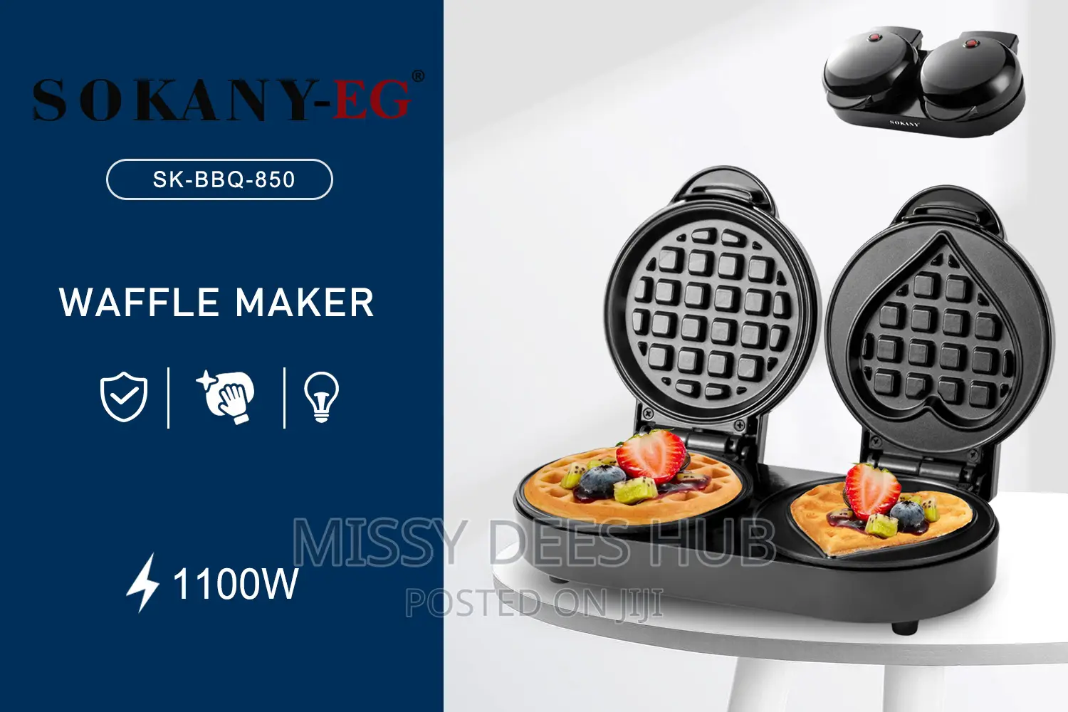 2-in-1 Sokany Waffle Maker