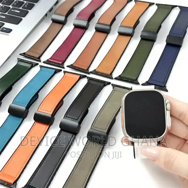Sos Leather Magnetic Buckle Strap for Apple Watch Series All Models