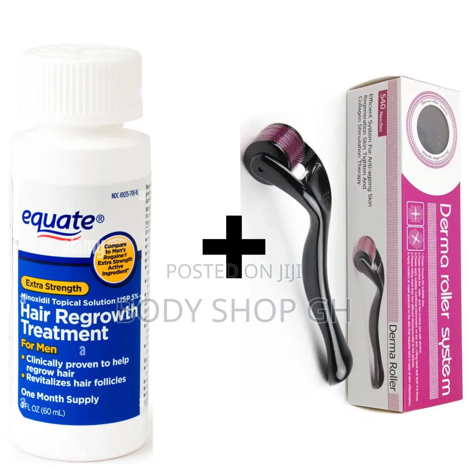 Equate Minoxidil + Derma Roller Hairline and Baldness Pack
