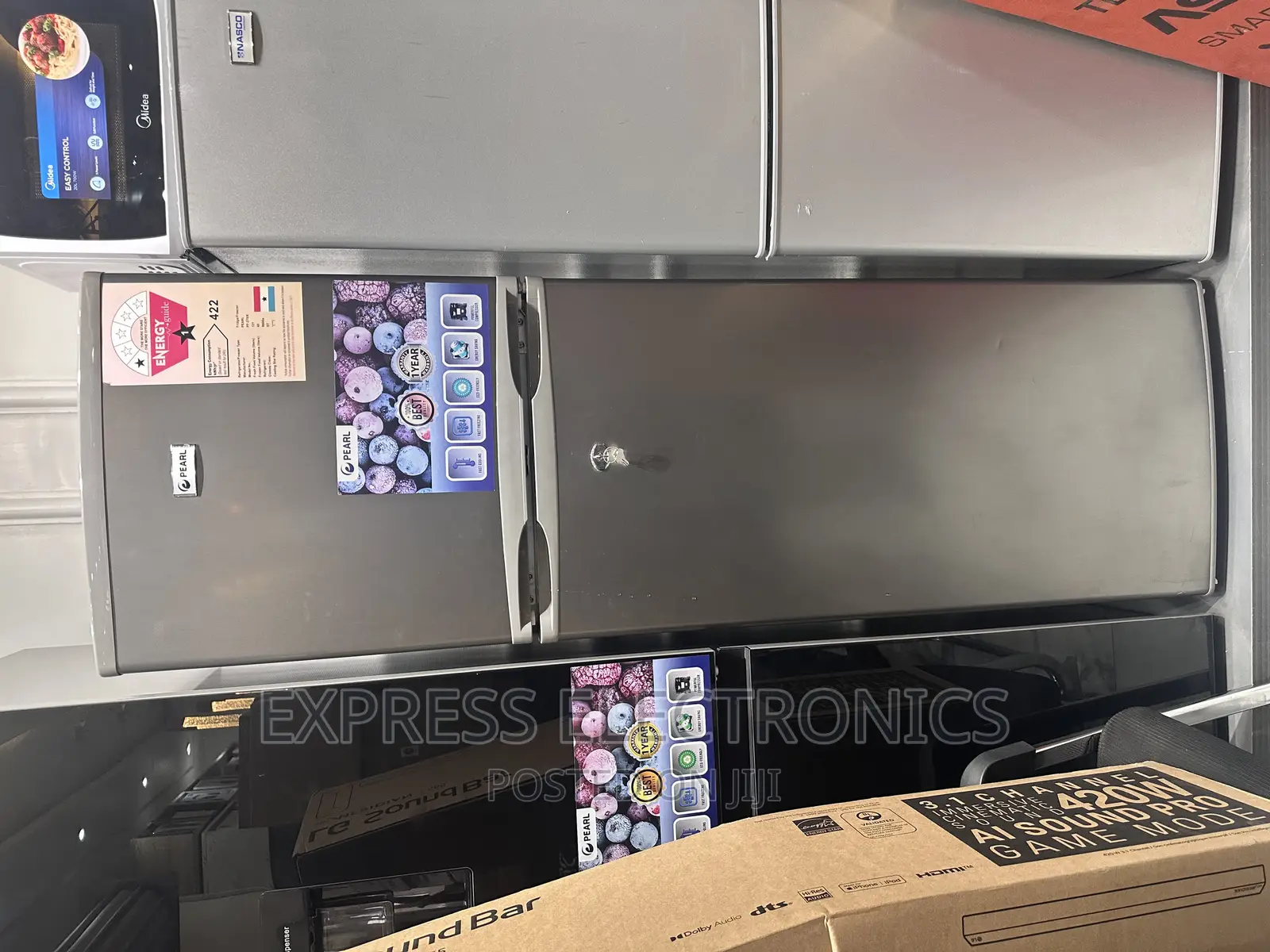 Original New Grey Pearl PF-270IX Double Door Fridge