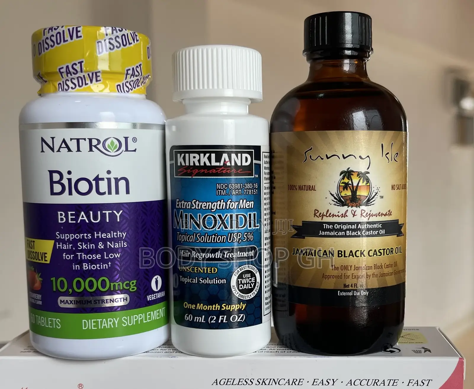 Kirkland Minoxidil + Castor Oil + Natrol Biotin Beard Pack