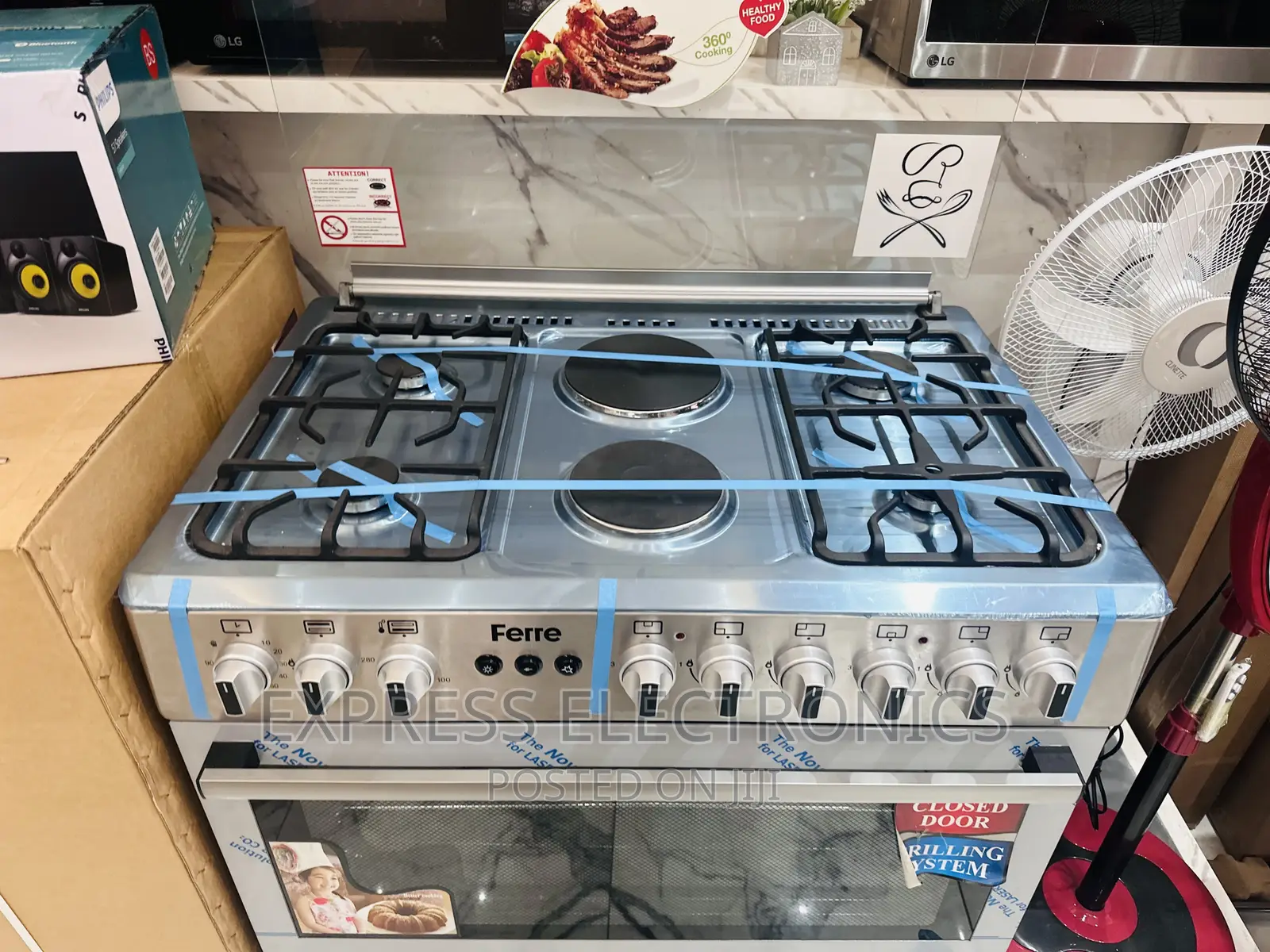 4-2 Sliver Gas Electric Stove Grill Rotisserie >>