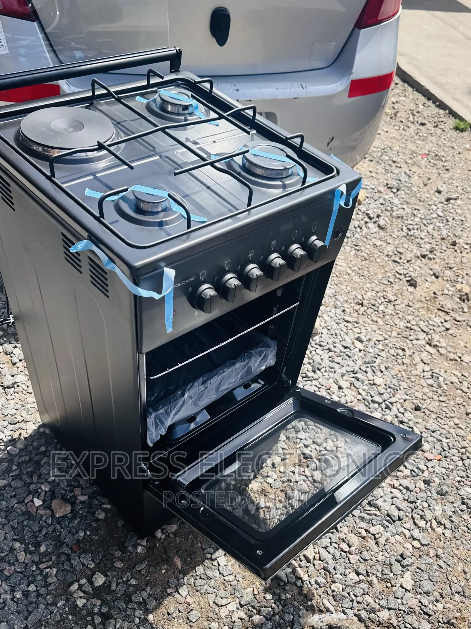 3-1stove <Gas Electric > Cooker Oven Black Volcano