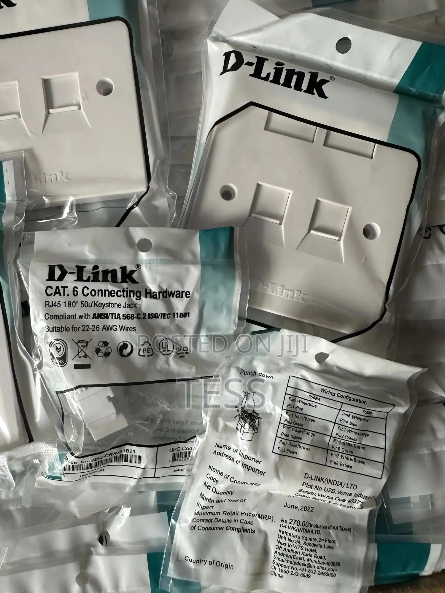 D-Link Faceplate Double With Keystone Jack Cat6