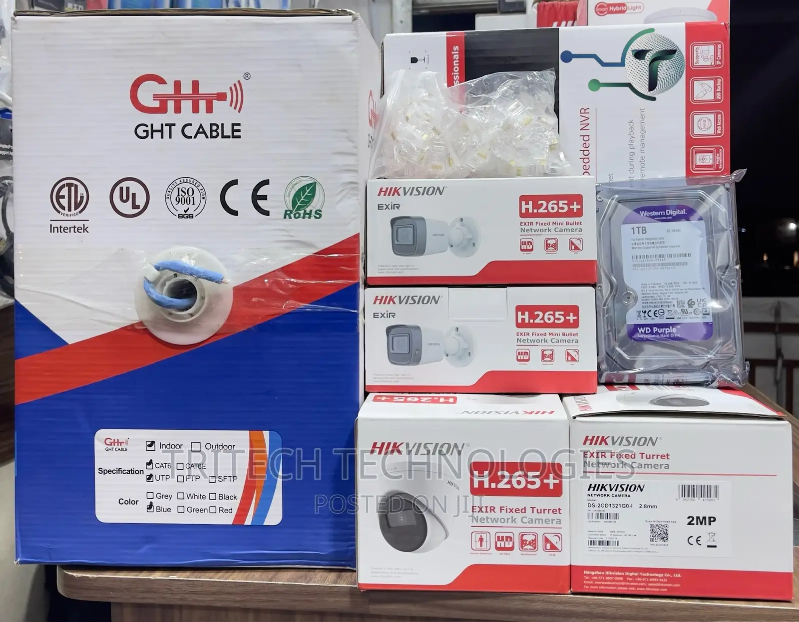 Hikvision 4ch 2mp NVR With Poe IR Camera KIT With 1tb