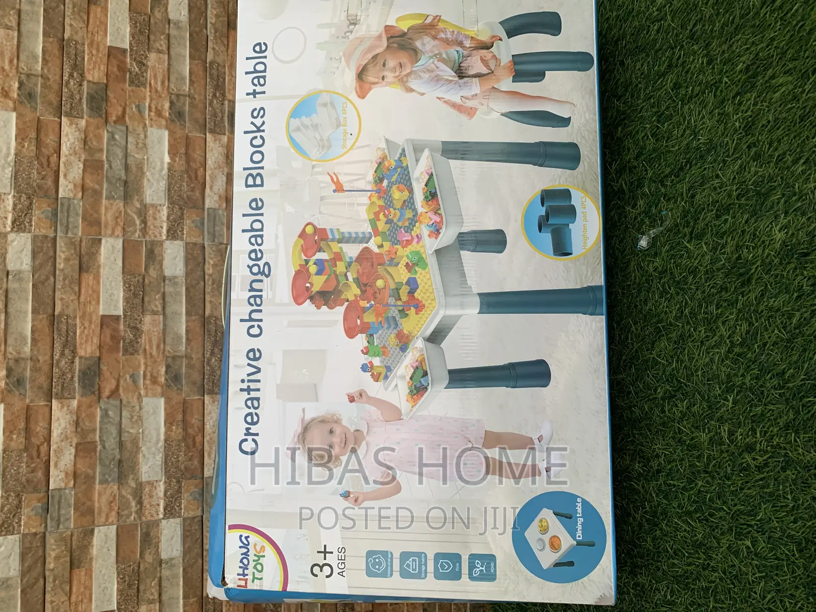 Big Size Creative Changeable Block Table With 2 Chairs