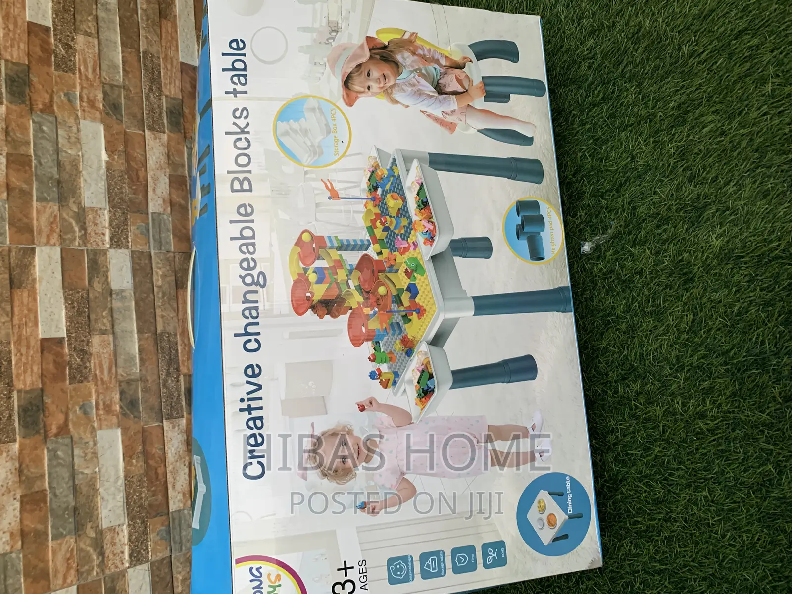 Big Size Creative Changeable Block Table With 2 Chairs