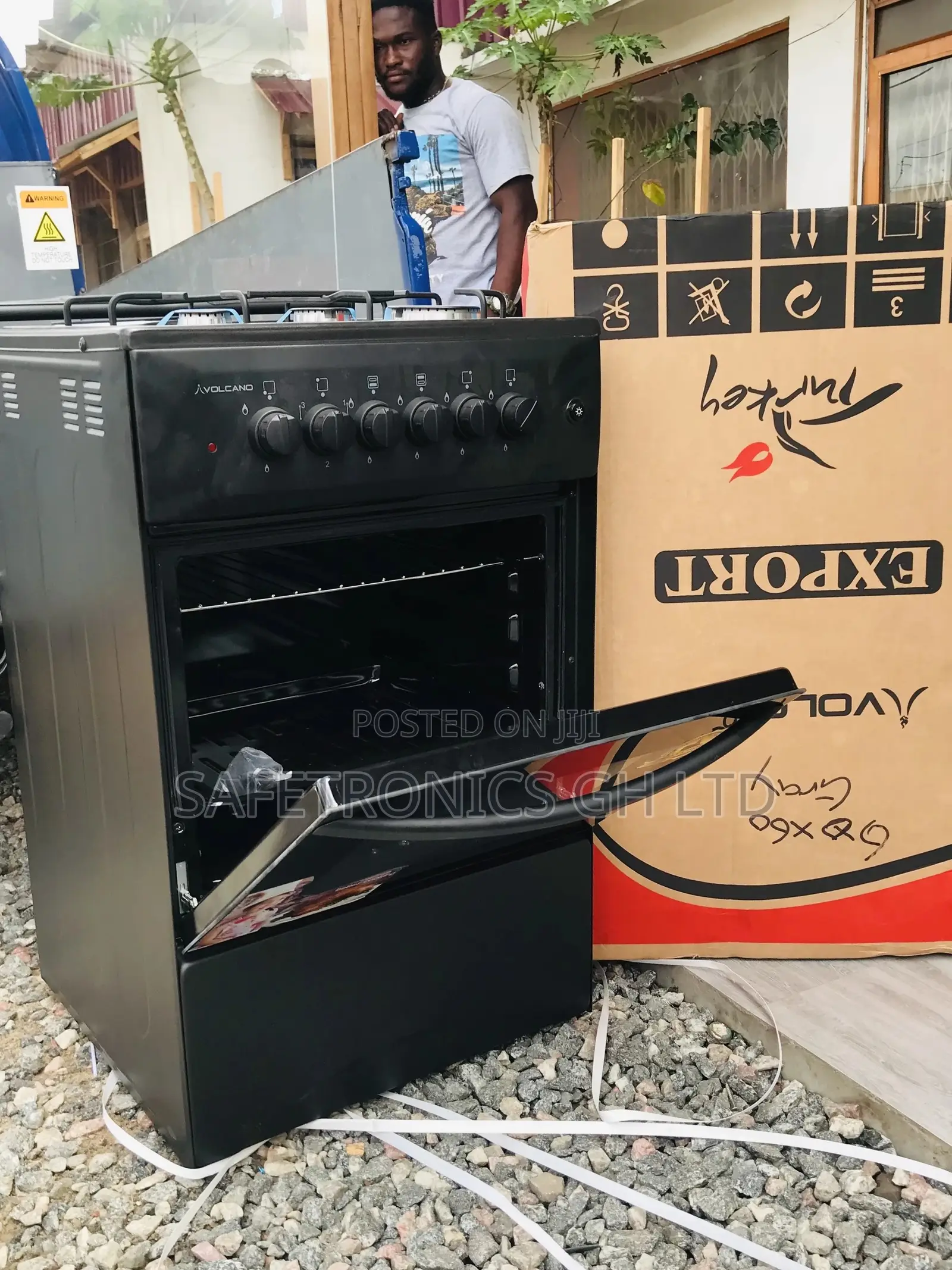 1 Electric Oven With Grill 50x50 3 Gas Black Volcano Cooker