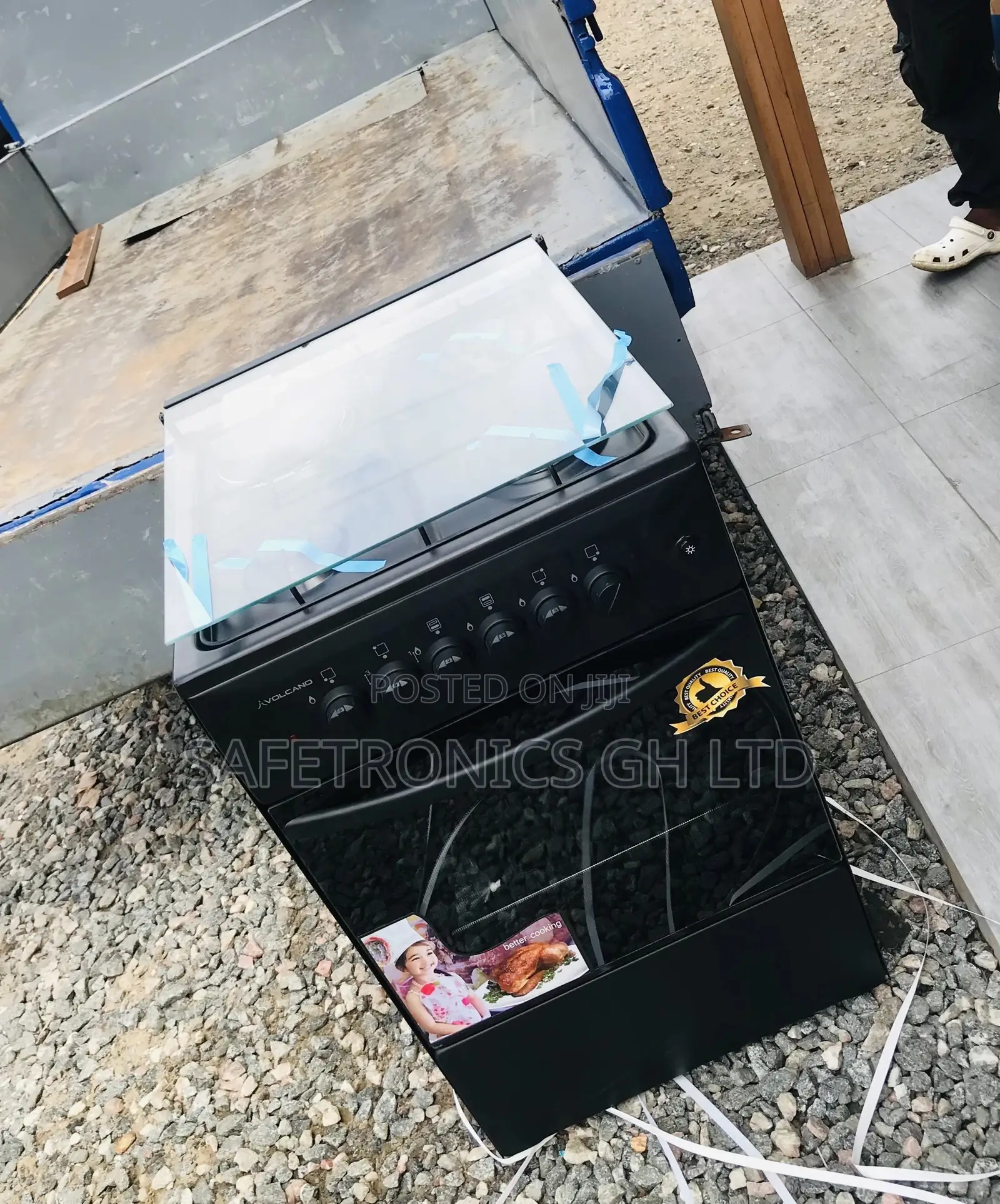 Oven With Grill 50x50 1 Electric Black Volcano 3 Gas Burner