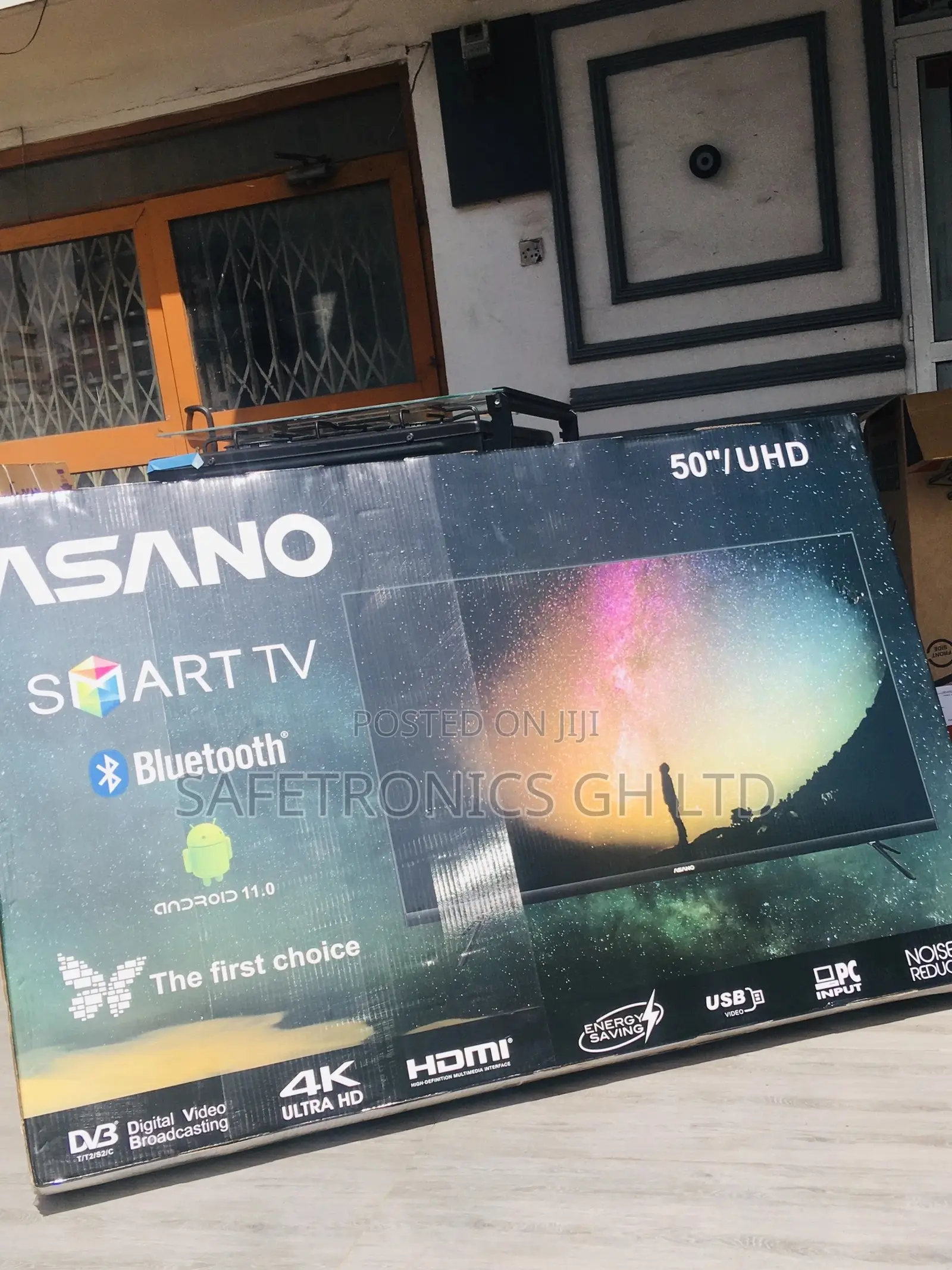 Smart Black Electric 50 Inches Glossy LED UHD Asano Tv