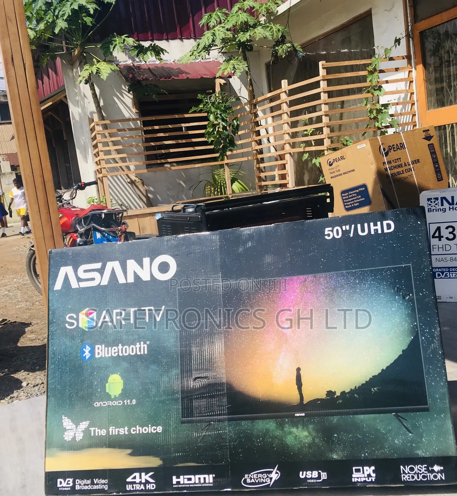 Glossy LED Asano Smart Black Electric UHD 50 Inches Tv