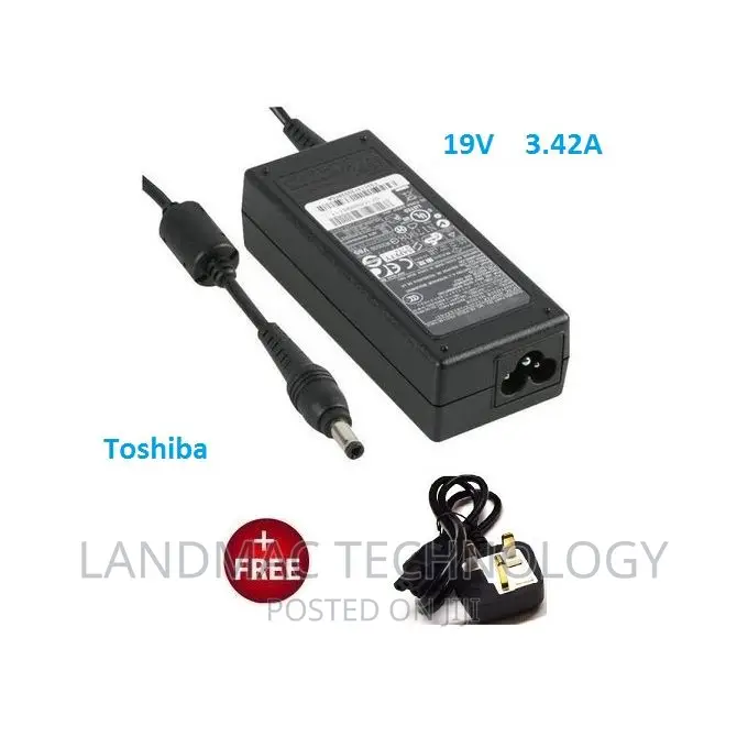 Toshiba Laptop Replacement AC Adapter Charger - 19V, 3.42A +