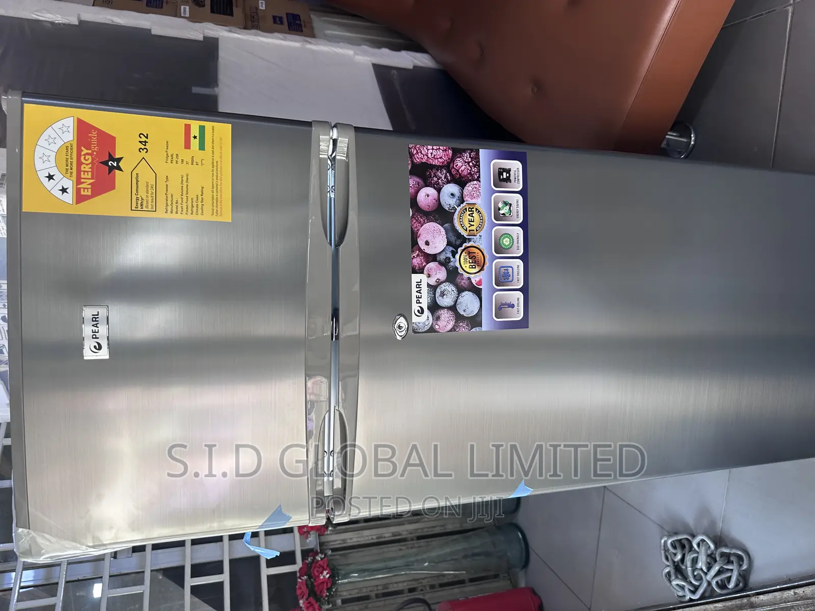 New PEARL Fridge PF-250 Double Door With Top Freezer