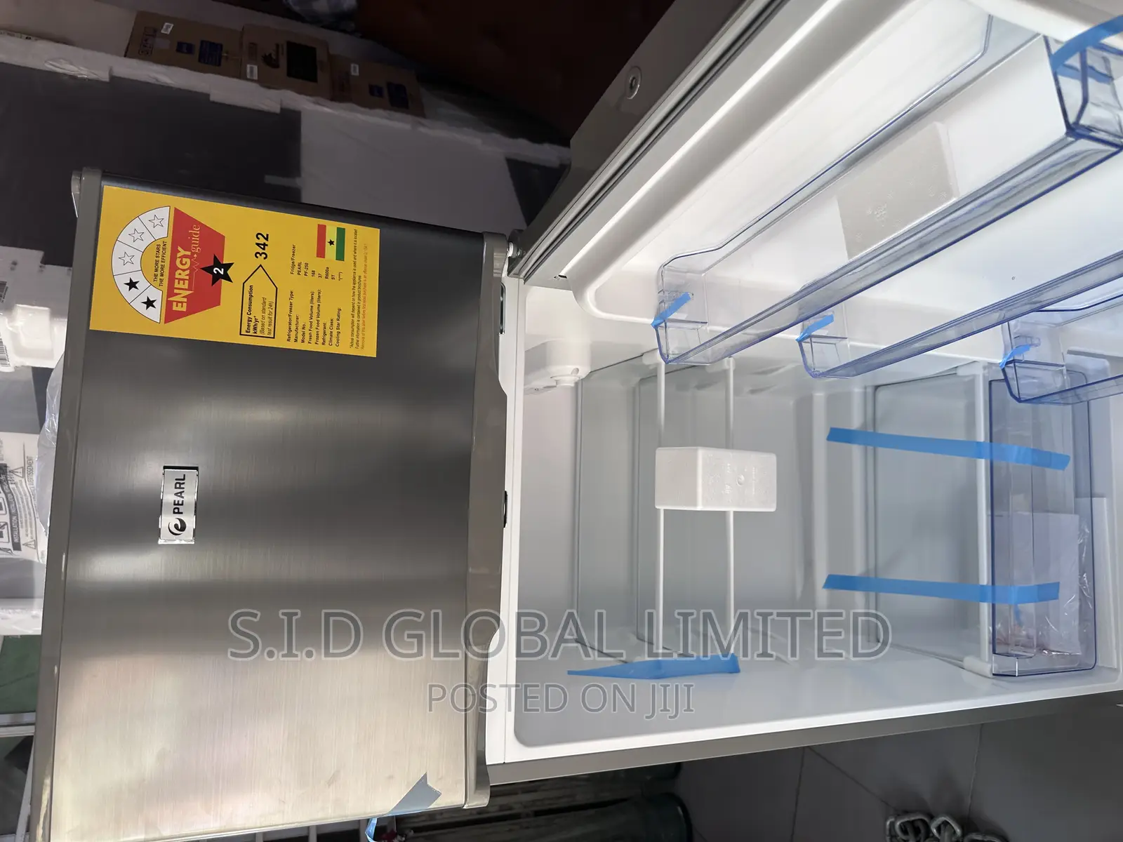 New PEARL Fridge PF-250 Double Door With Top Freezer