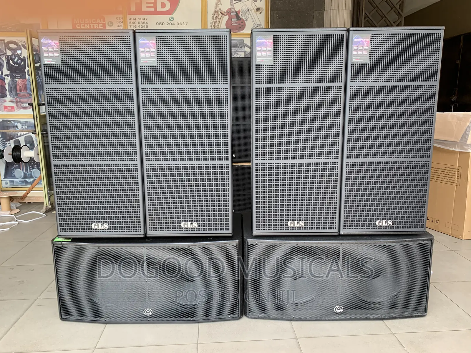 GLS Speakers Set With Amplifiers As Seen