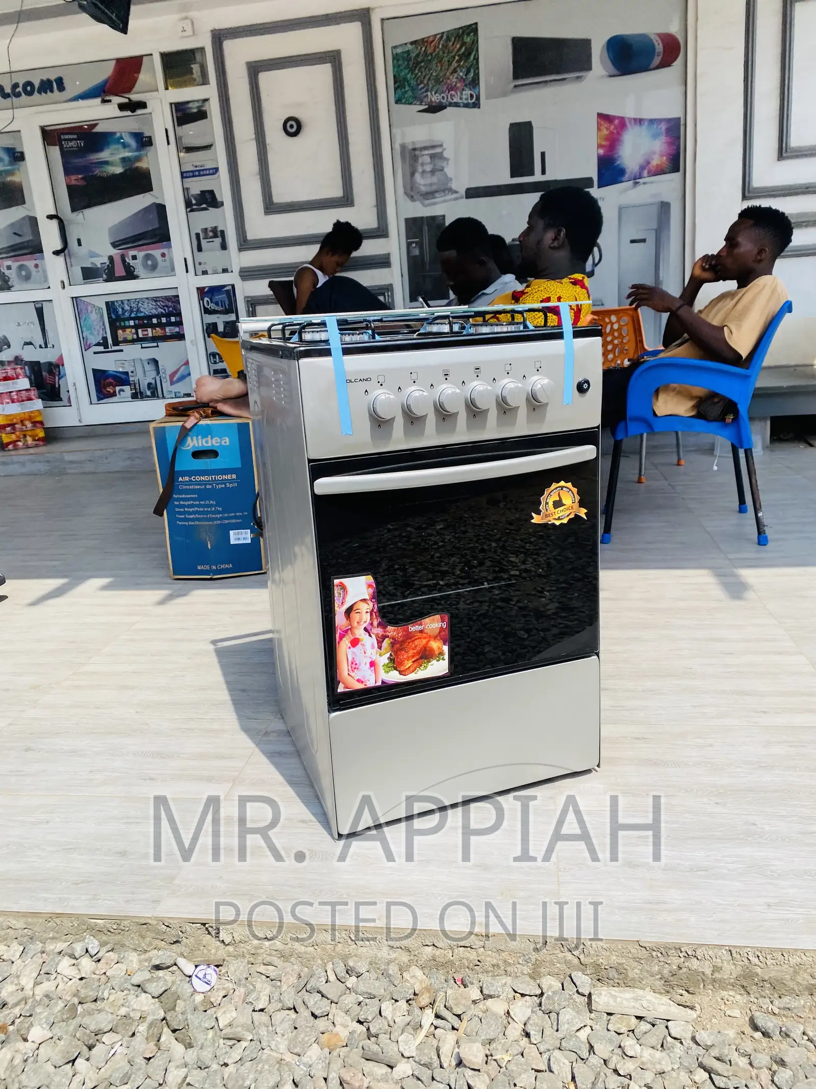 Purchase Quality Volcano 4 Gas Burner With Oven + Glass Lid