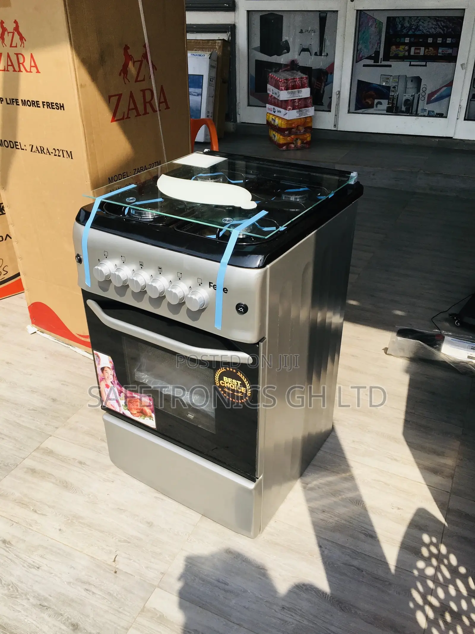 50x55 4 Gas Burner Glass Lid Ferre Gray Oven With Grill