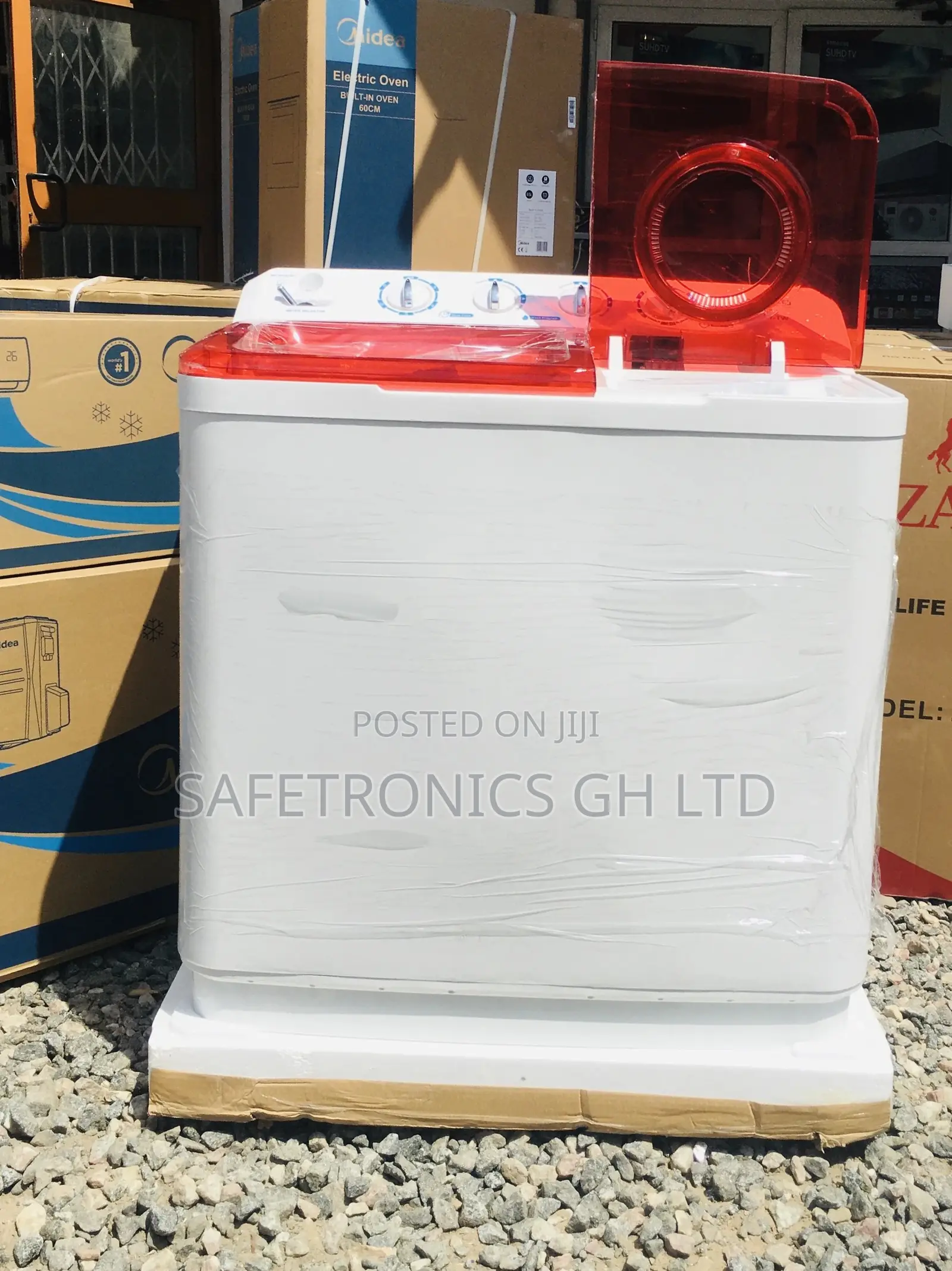 Red/White Washingmachine Topload Semiautomatic 11kg Nasco