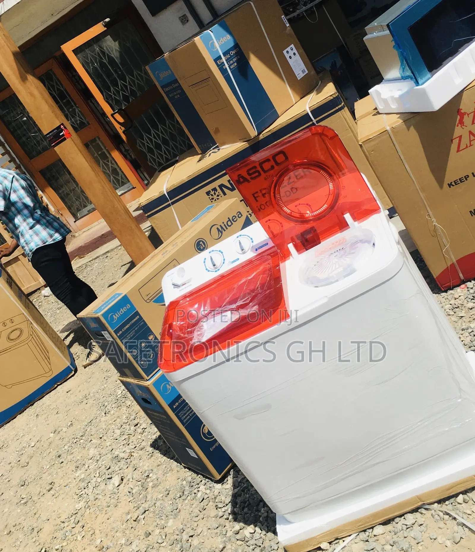 Nasco 11kg Washingmachine Topload Semiautomatic Red/White