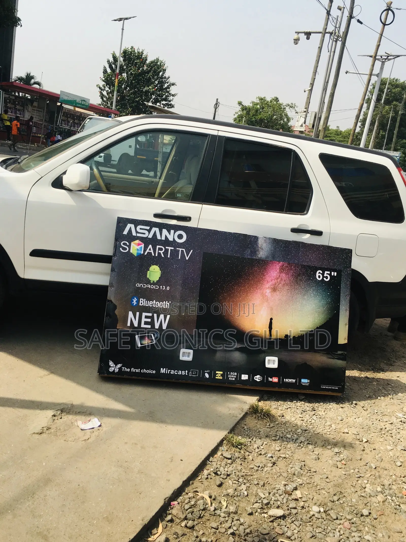 65 Inches Glossy Asano Smart LED UHD Electric Black Tv