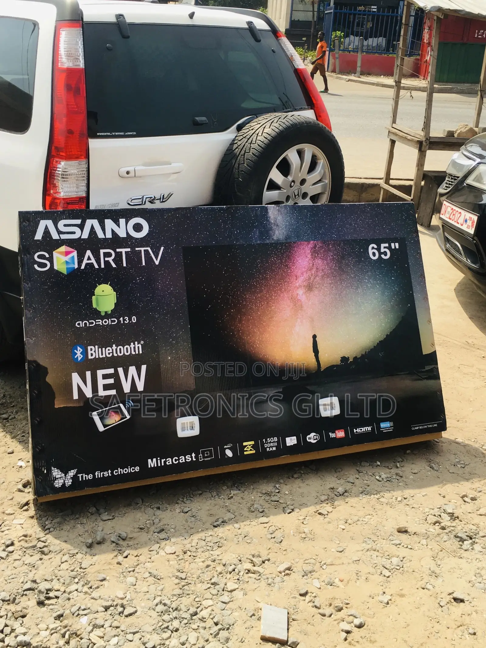 Asano Black UHD Smart 65 Inches Glossy Electric LED Tv