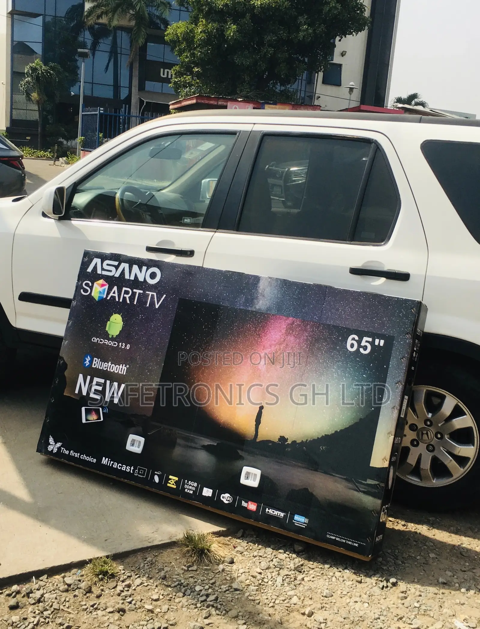 Glossy Black LED Asano Smart 65 Inches UHD Electric Tv