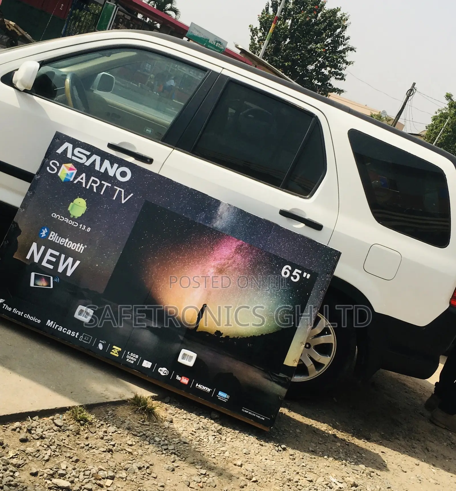 Glossy Black LED Asano Smart 65 Inches UHD Electric Tv