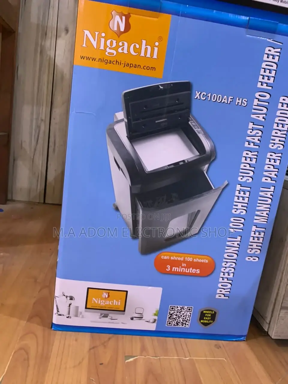 Energy Saving Nigachi 100 Sheet Professional Paper Shredder.