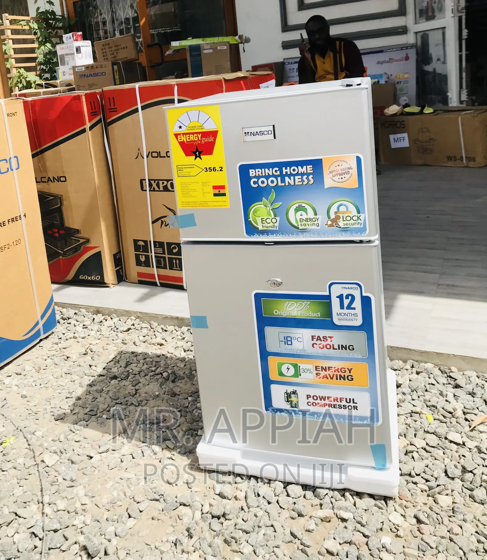 Classic Nasco Nasf2-120 2 Door Table Top Fridge + Shelves.