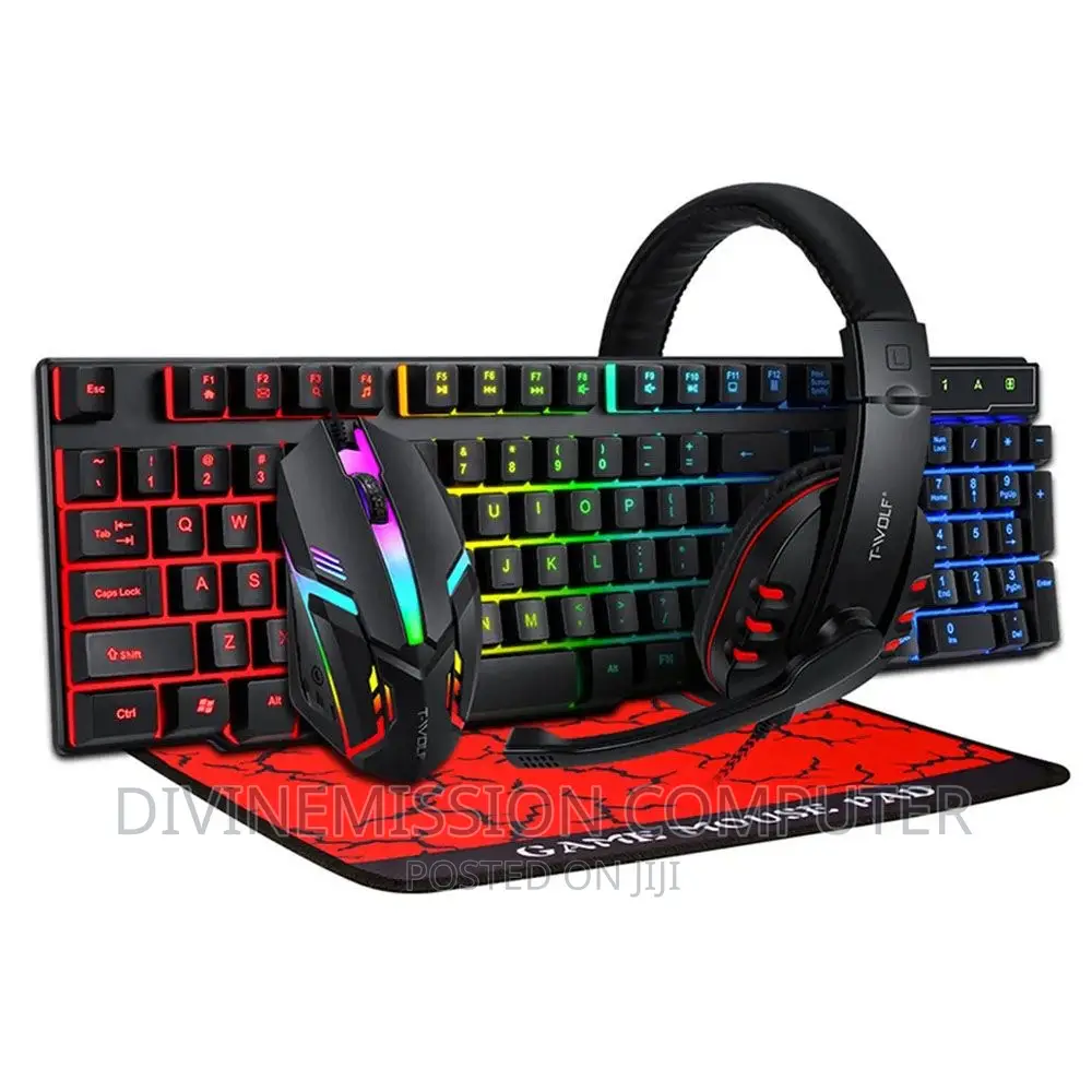 4 in 1 Wired Gaming Keyboard With Led Lights.
