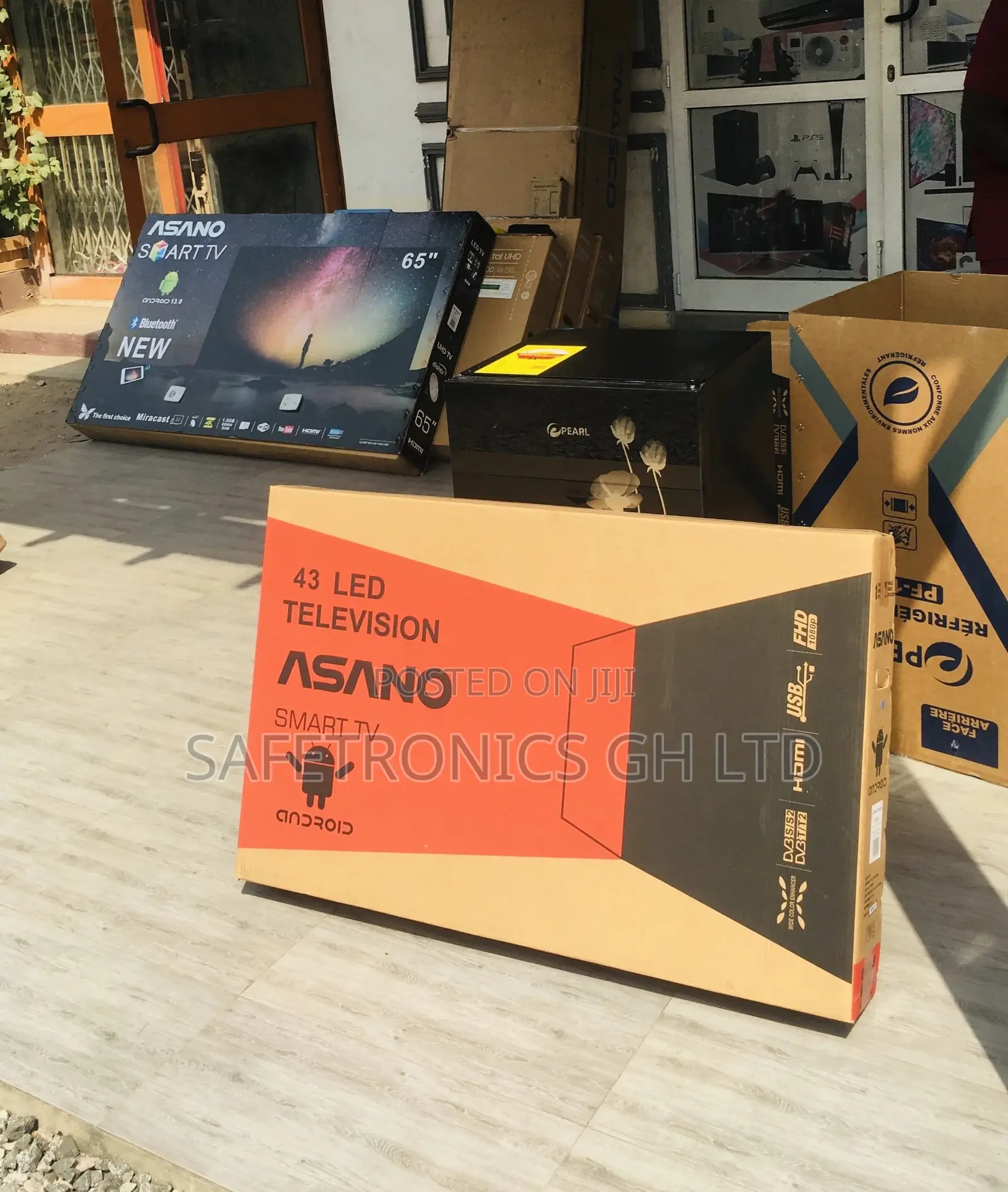 LED Glossy UHD Smart Asano 43 Electric Black Tv