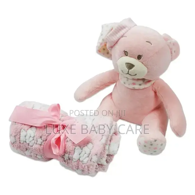Baby Blanket and Teddy Bear, Swaddle With Adorable Teddy