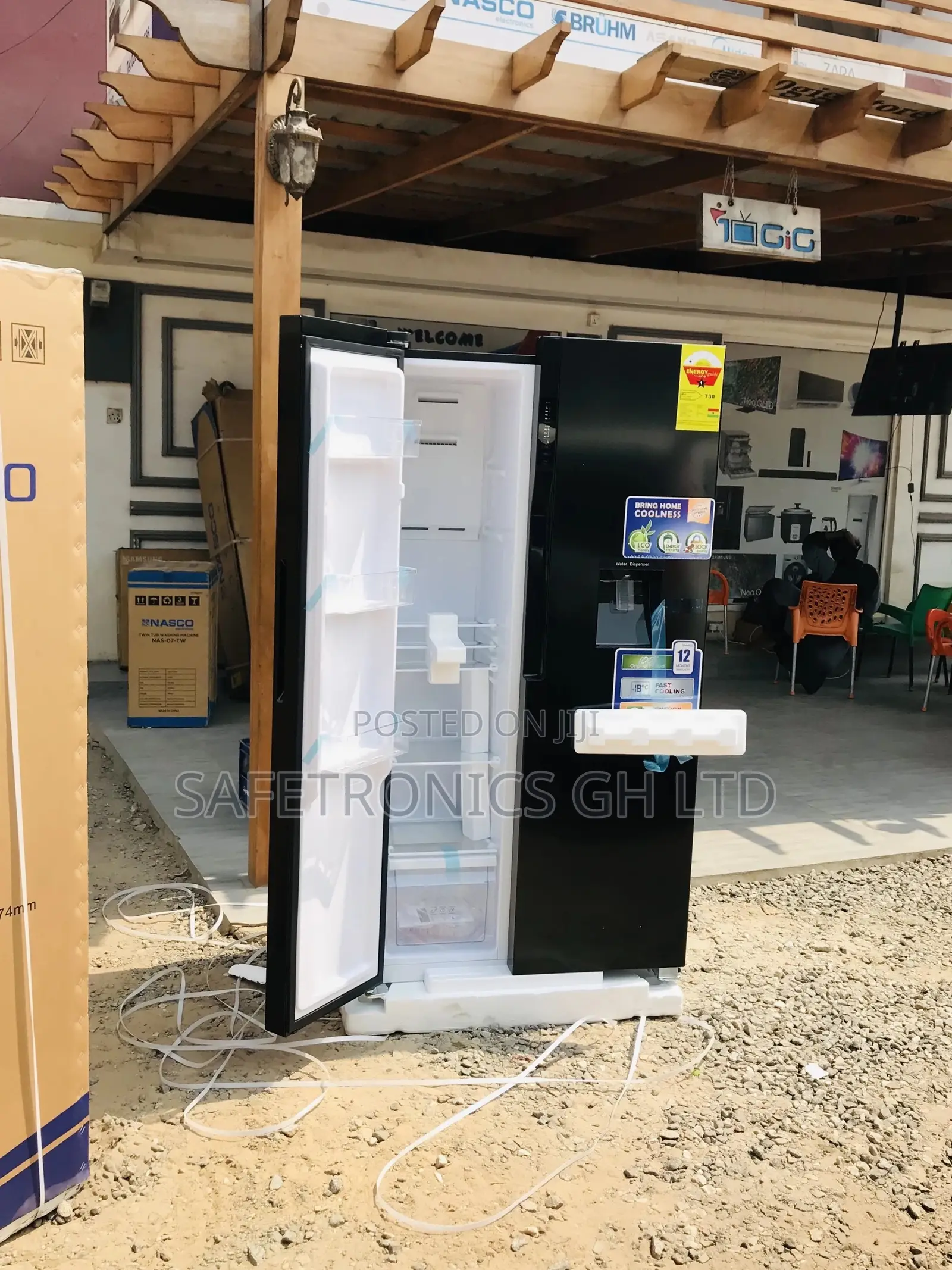 502L 2 Doors Black Nasco Nassb2-64s Side by Side Fridge