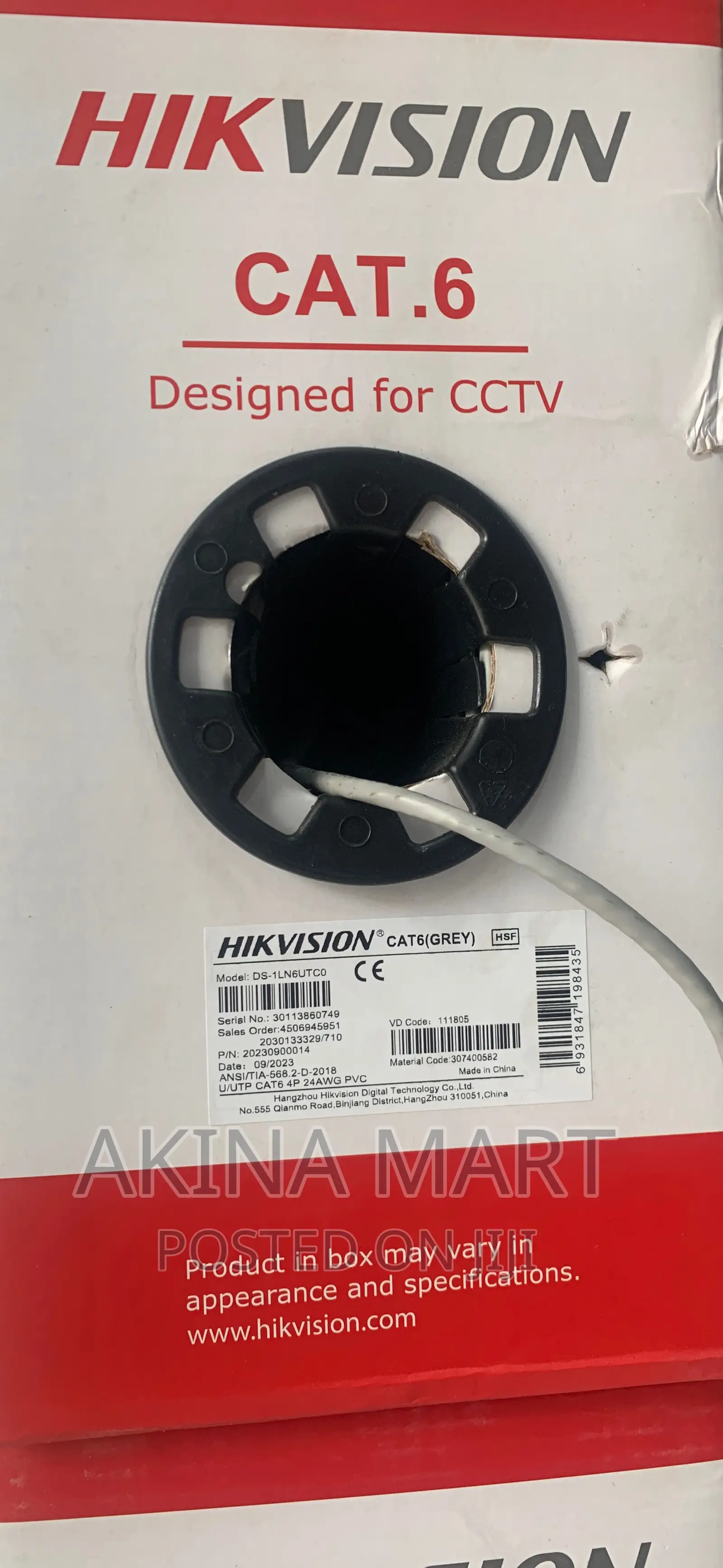 Hikvision Cat6 Full Coppernetwork Cable 305m