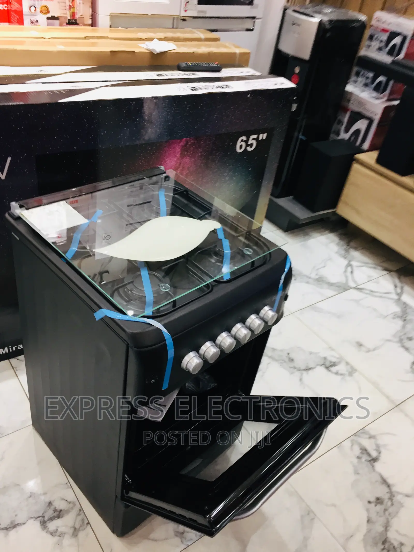 Authentic 50/55 Black Ferre Gas Cooker Oven Grill 4burner