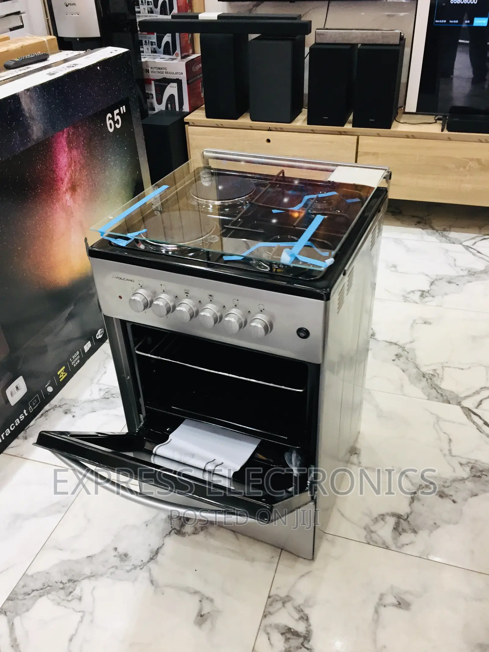 Ferre Volcano Gas Cooker Electric Stove 2-2 Sliver