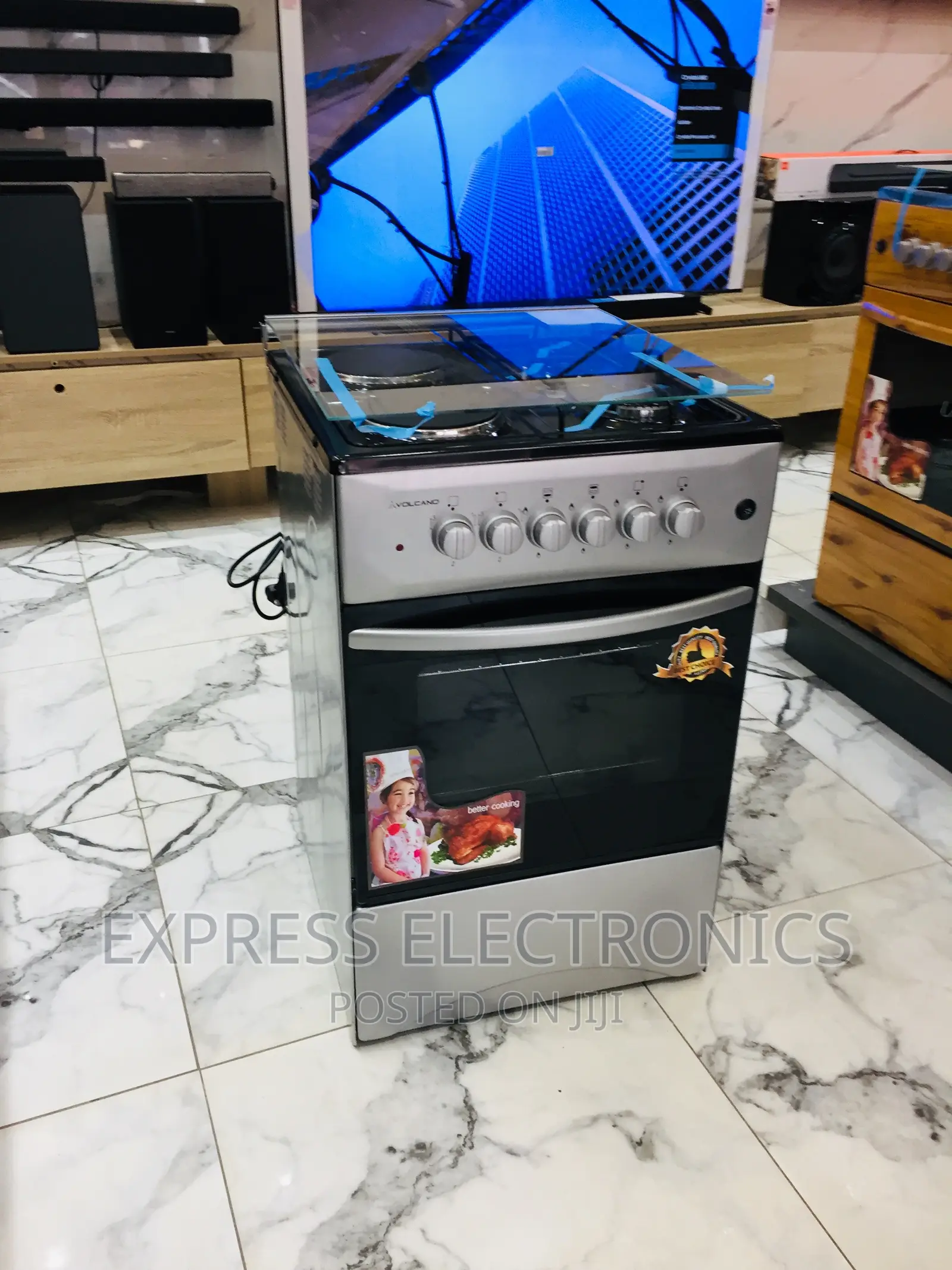 Gas Cooker Oven Grill 2-2 Sliver Electric