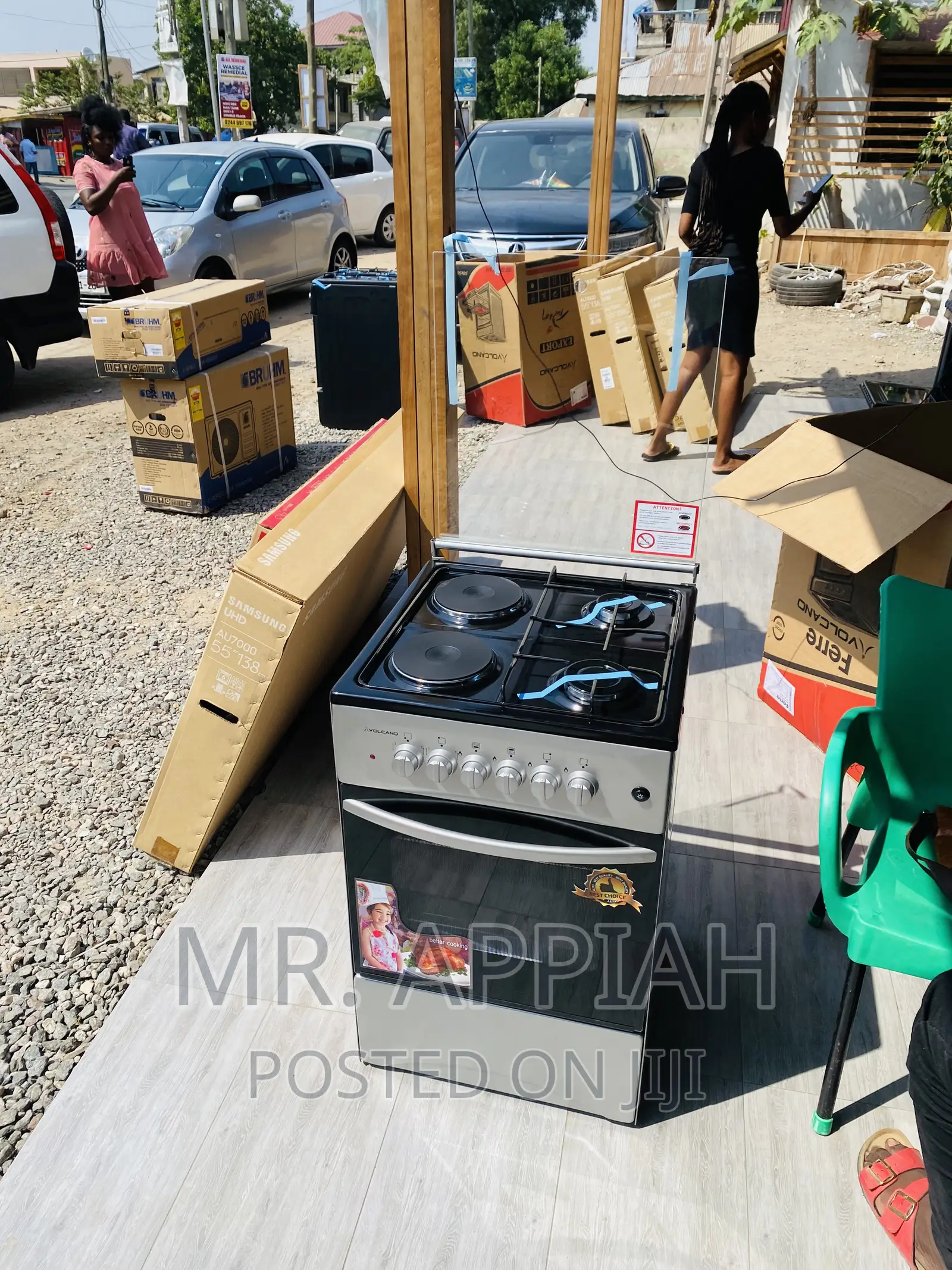Buy Original Volcano 2+2 Burner With Oven + Glass Lid.