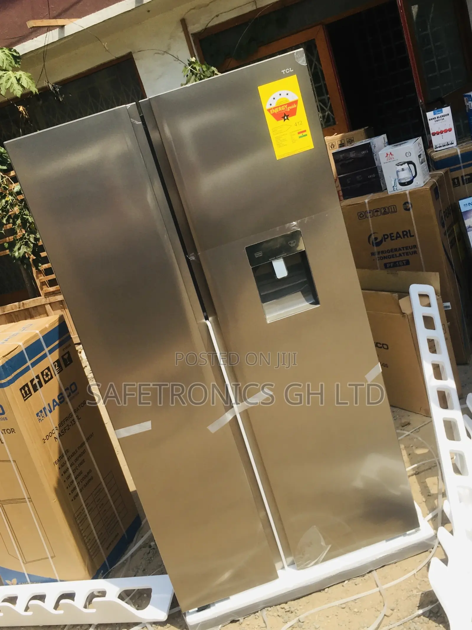 2 Doors TCL 607 Liters Gray P520SBN Side by Side Fridge