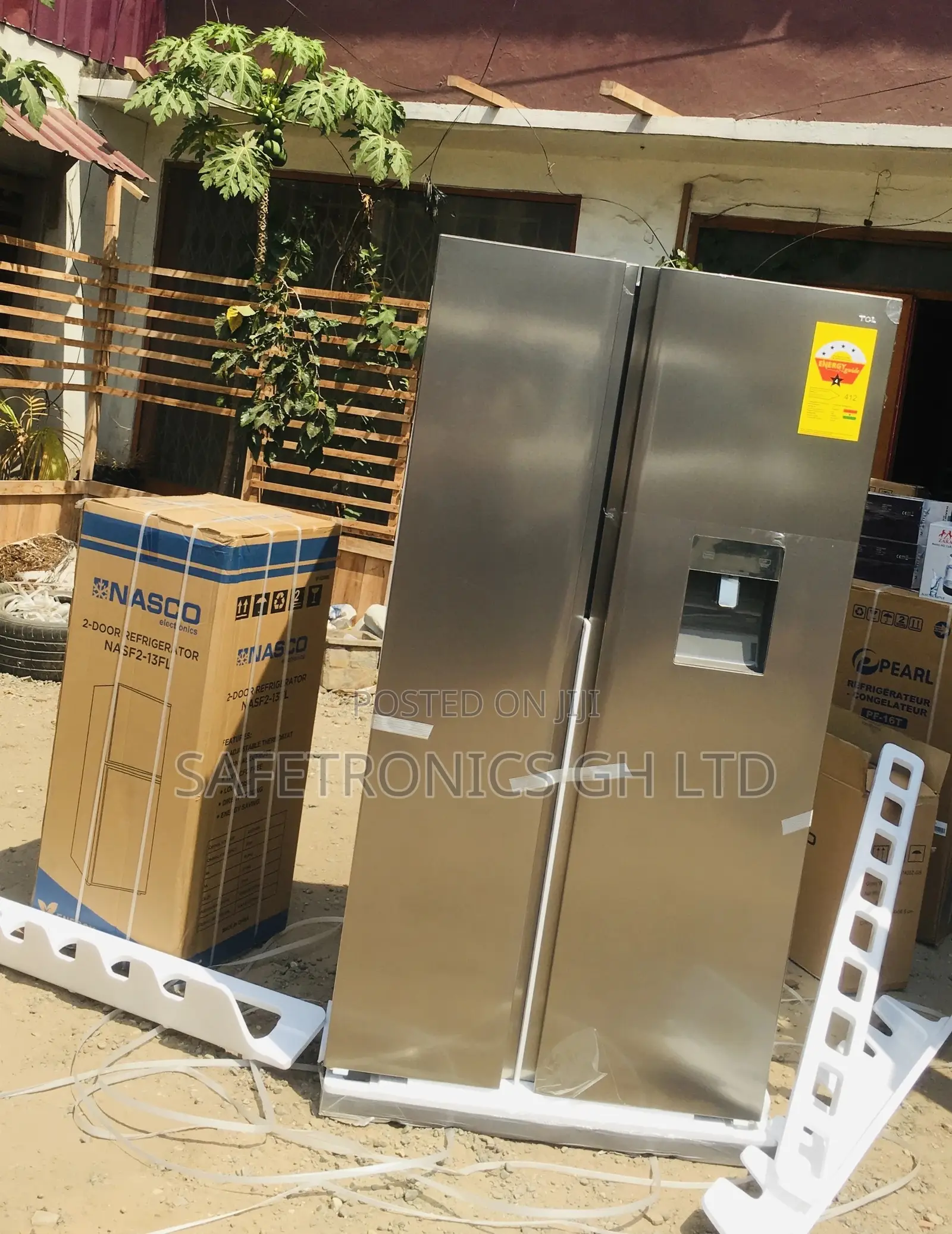 Side by Side 607 Liters TCL P520SBN Gray 2 Doors Fridge